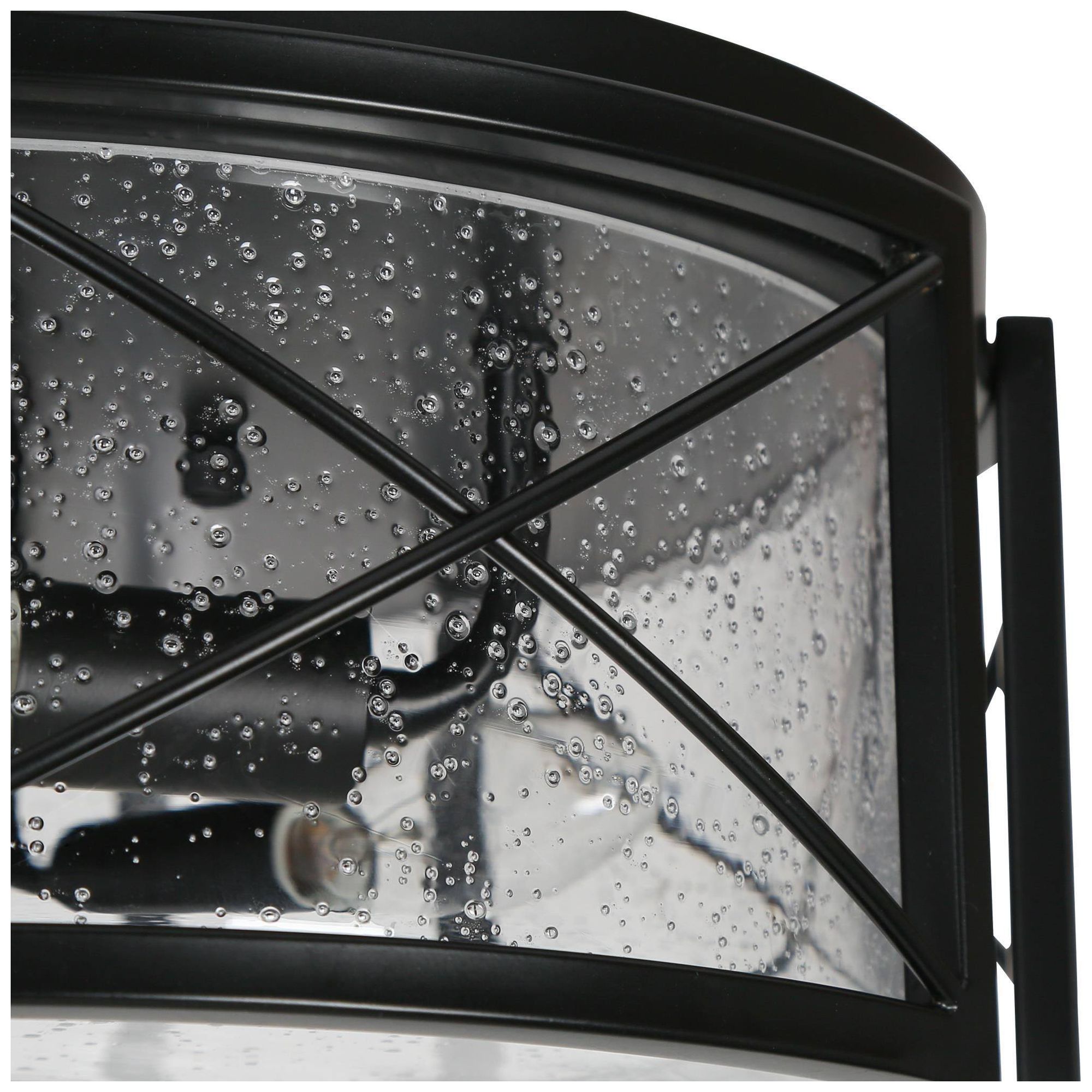 Image 3 Crslin 13" Wide Black Drum Glass 3-Light Ceiling Light more views