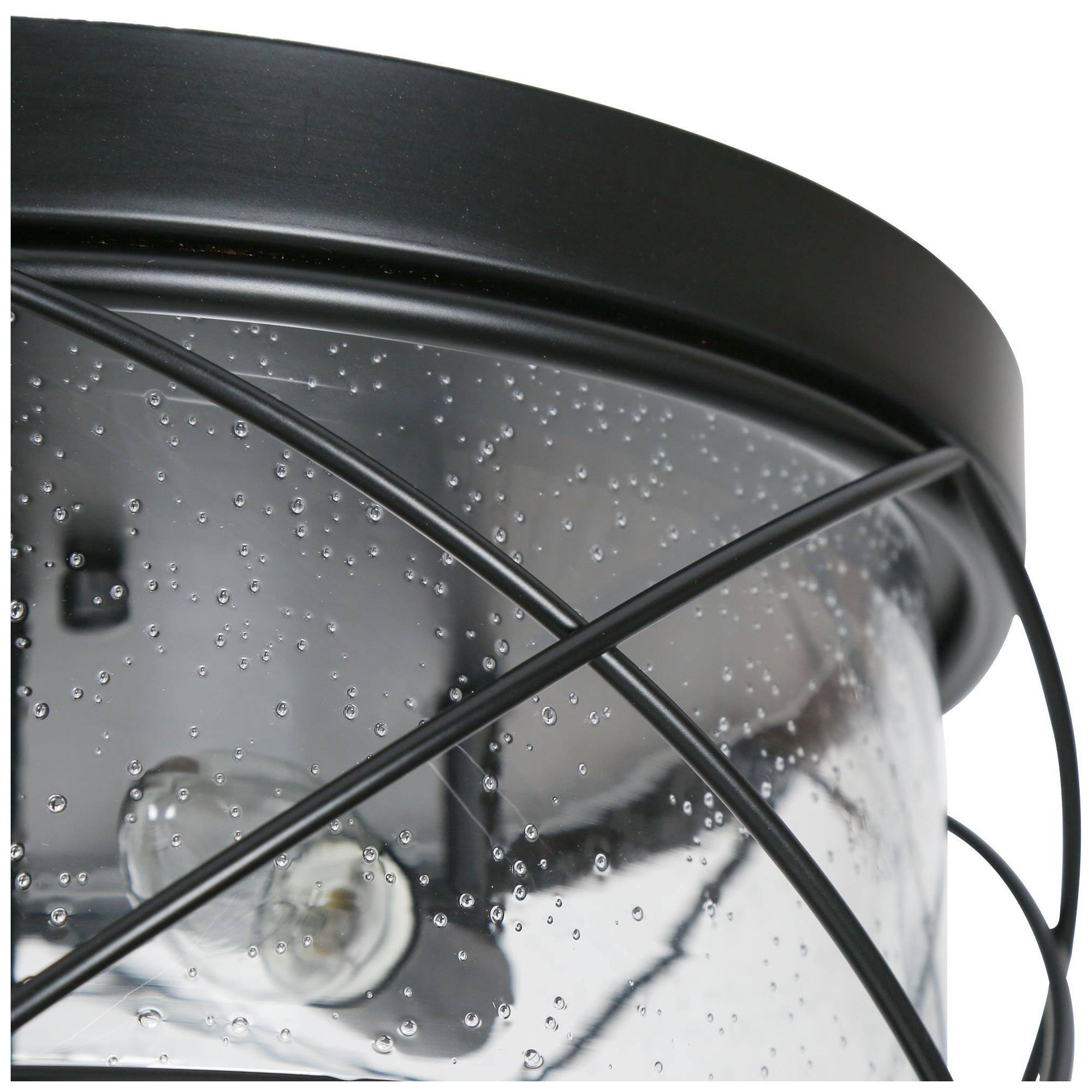 Image 3 Crslin 13" Wide Drum Seeded Glass 3-Light Ceiling Light more views