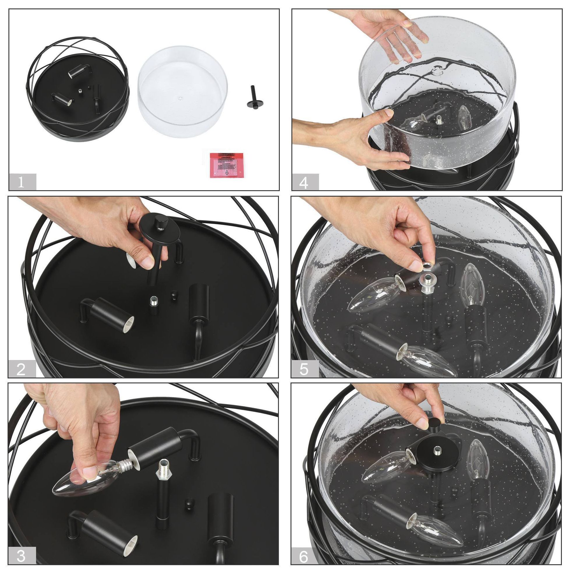 Image 7 Crslin 13" Wide Drum Seeded Glass 3-Light Ceiling Light more views