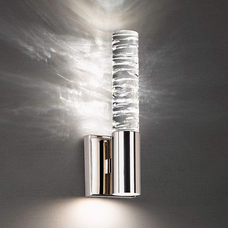 Image 1 Cru 13 3/4" High Polished Nickel ADA LED Wall Sconce