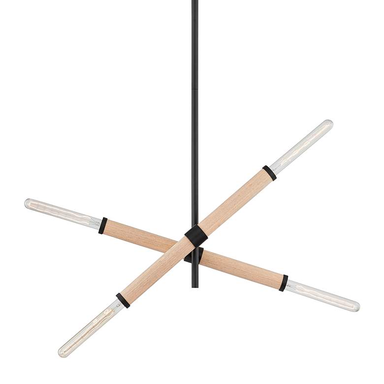 Image 2 Cruiz 37" Wide Soft Black 4-Light Island Chandelier