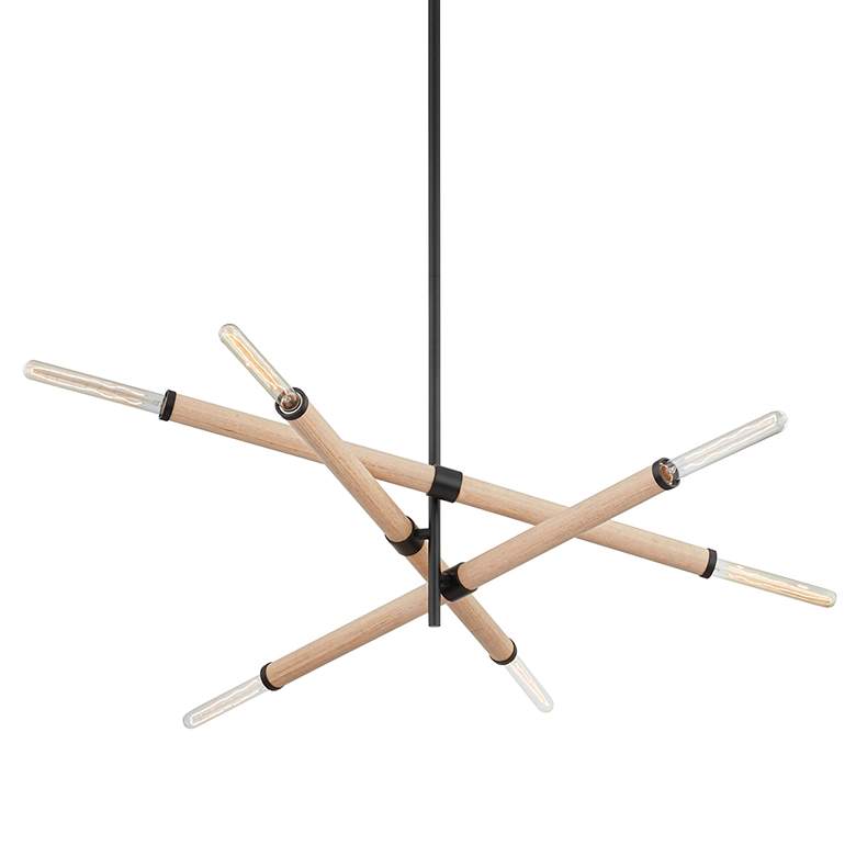 Image 2 Cruiz 50 3/4" Wide Soft Black 6-Light Island Chandelier