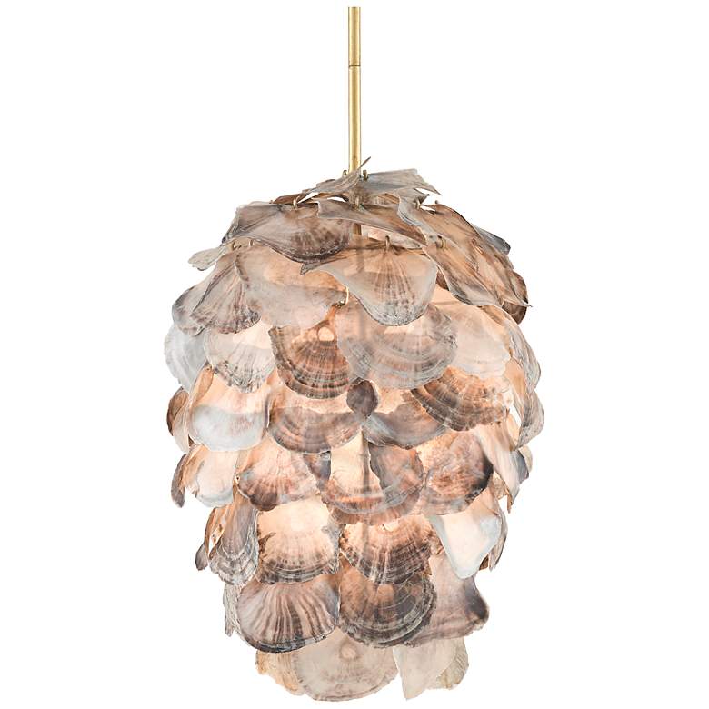Image 1 Cruselle 15" Wide Gold Leaf and Natural Shell Chandelier