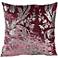 Crushed Velvet Mauve Floral 18" Square Down Throw Pillow