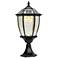 Crusso 20" High Black Solar LED Pillar Light with Remote