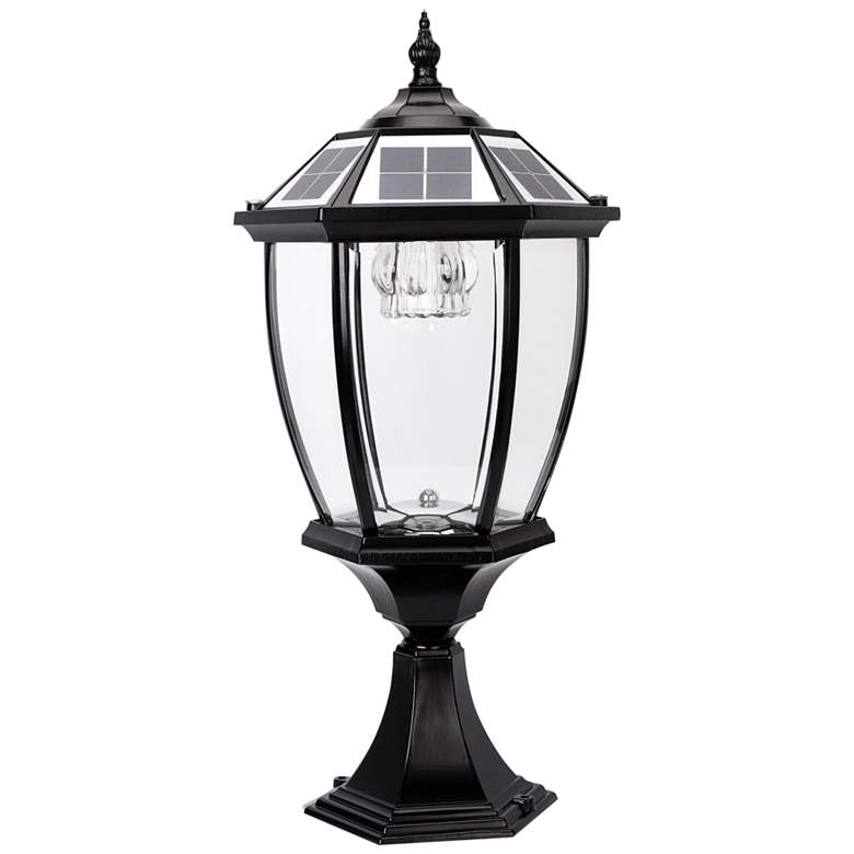 Image 6 Crusso 20 inch High Black Solar LED Pillar Light with Remote more views