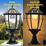 Crusso 20" High Black Solar LED Pillar Light with Remote in scene