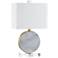Cruz 18" High White Marble Accent Table Lamp