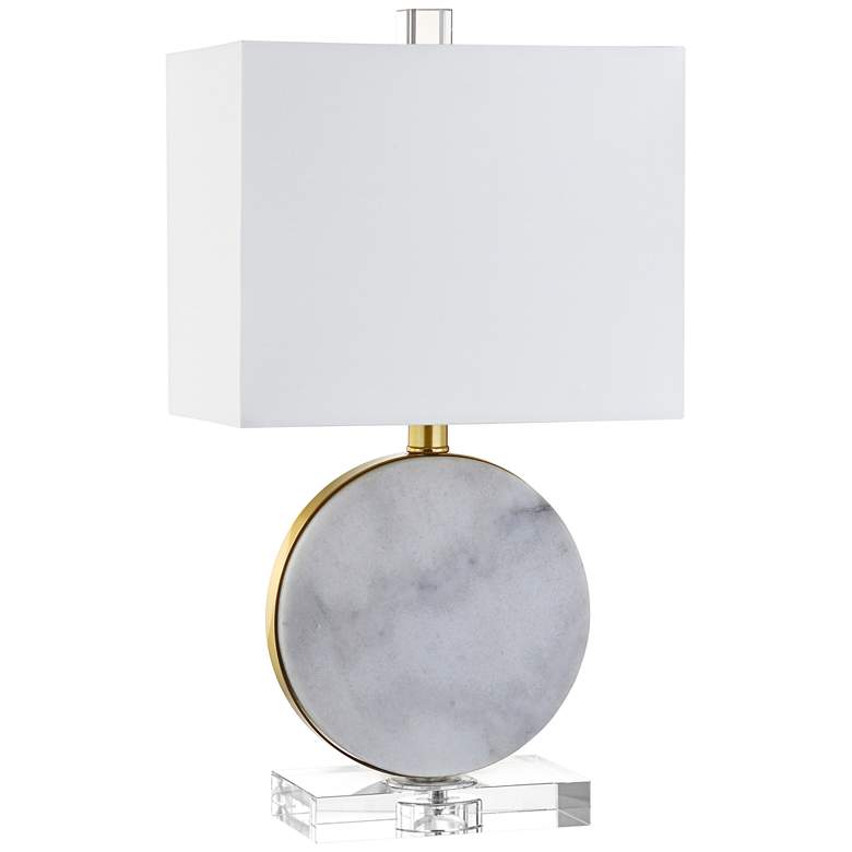 Image 1 Cruz 18 inch High White Marble Accent Table Lamp