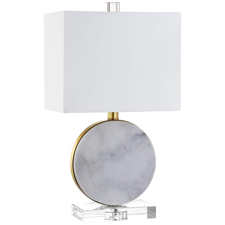 Image 1 Cruz 18" High White Marble Accent Table Lamp