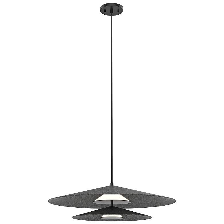 Image 3 Cruz 24" Wide Gray 2-Light LED Pendant more views