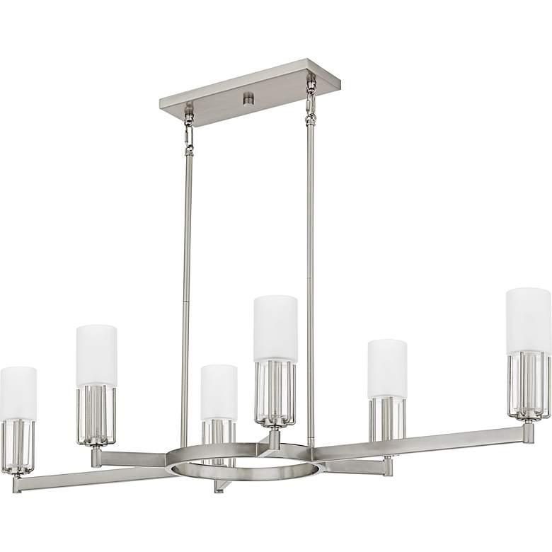 Image 2 Cruz 6-Light Brushed Nickel Linear Chandelier more views