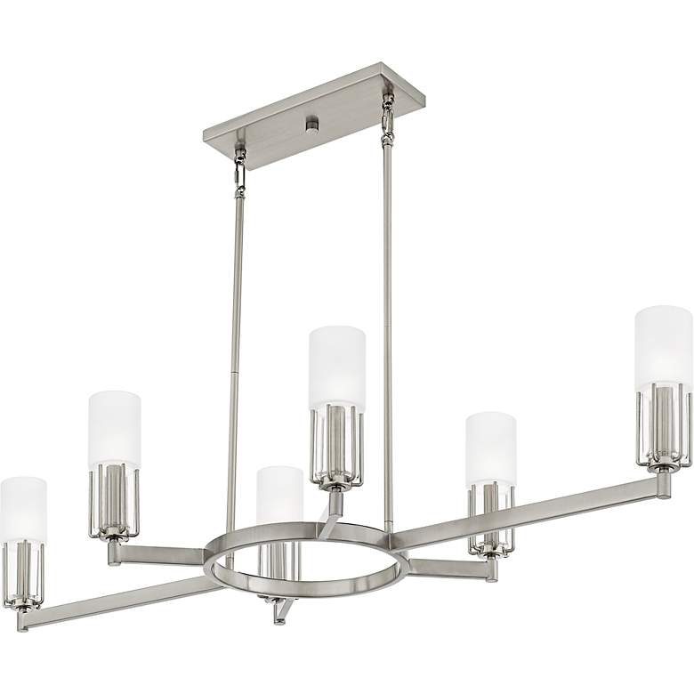Image 4 Cruz 6-Light Brushed Nickel Linear Chandelier more views