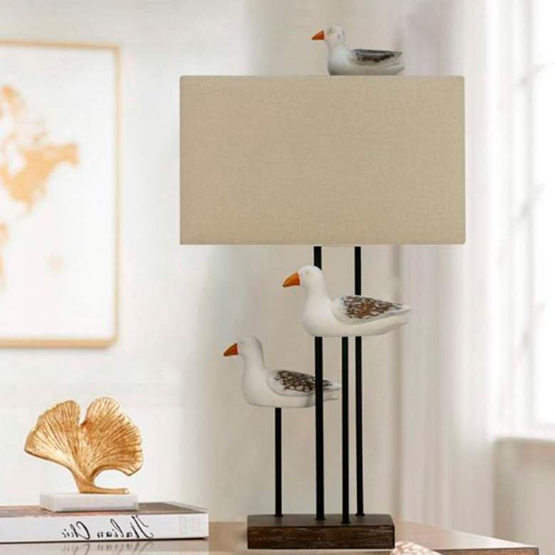 Image 3 Cruz Weathered Brown and White Seagull Table Lamps Set of 2 more views