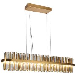 Crygobar 1-Light LED Gold Crystal Island Chandelier