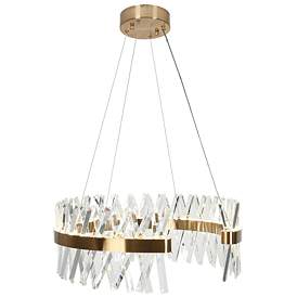 Image1 of Crygobar 2-Light Crystal Drum LED Chandelier