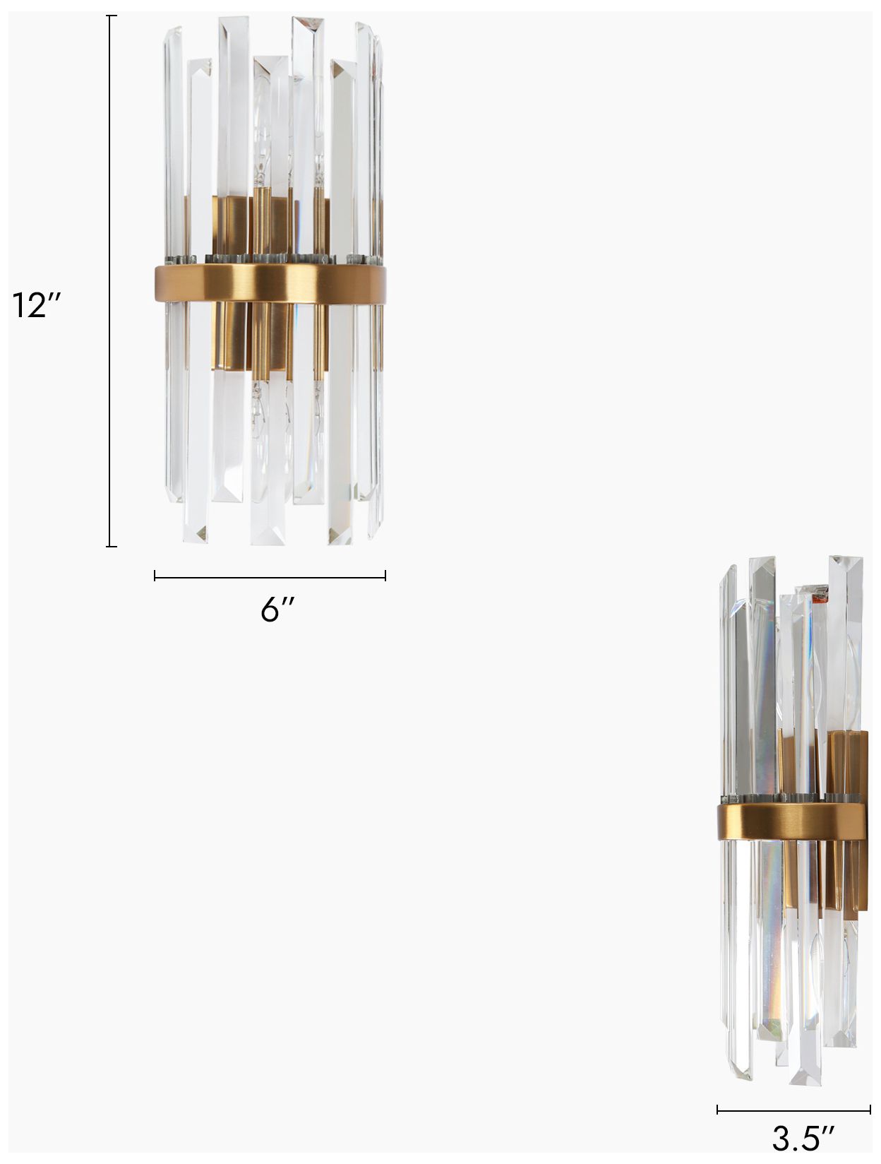 Image 2 Crygobar 2-Light Glass Wall Sconces more views