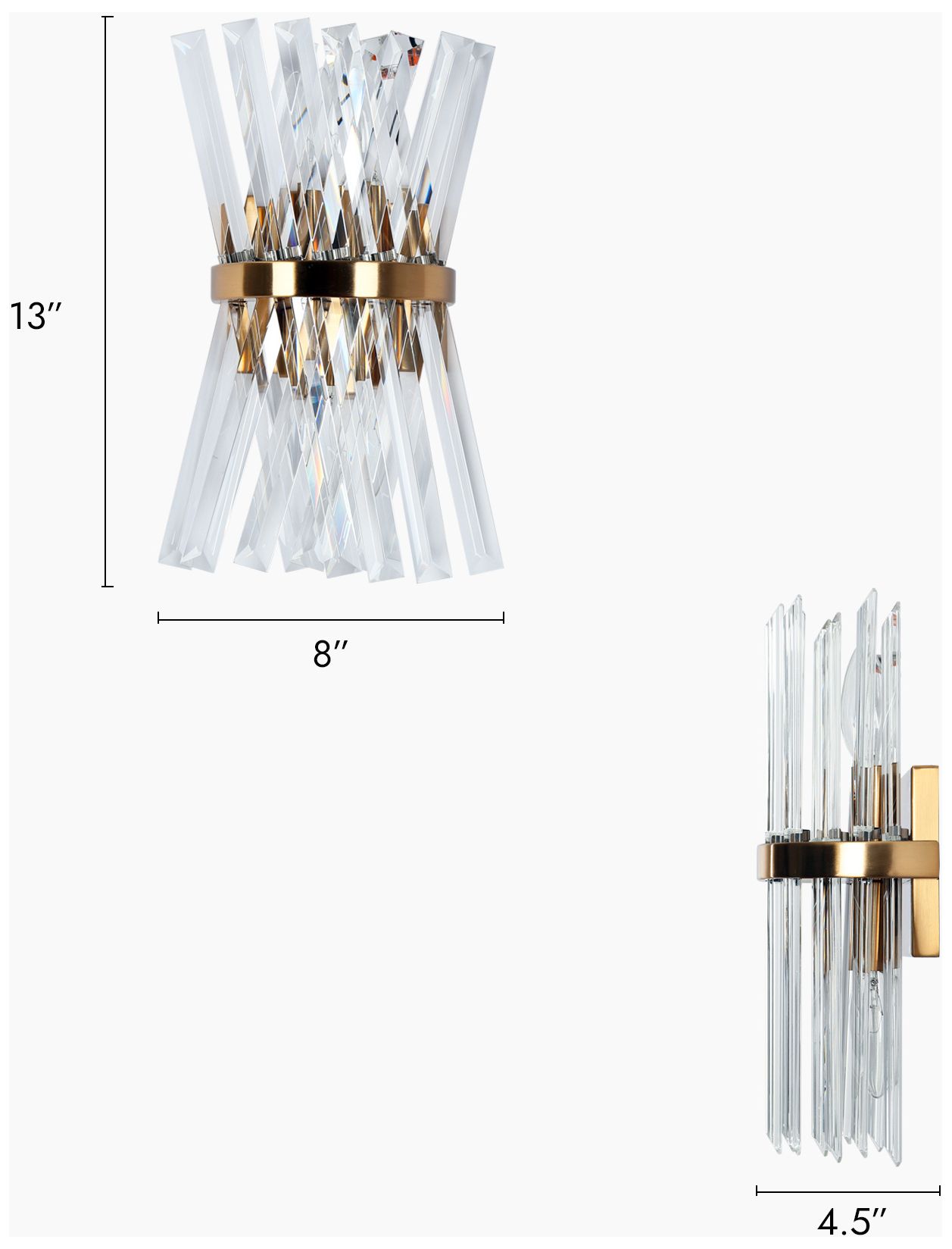 Image 2 Crygobar 2-Light Glass Wall Sconces more views