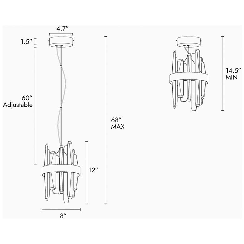 Image 2 Crygobar 2-Light Mini Crystal Drum LED Chandelier more views