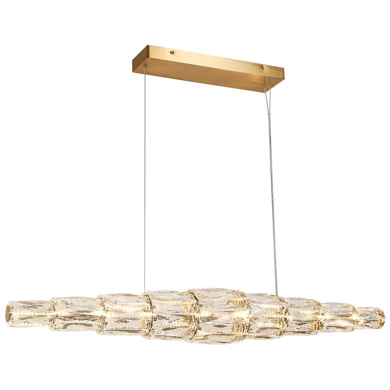 Image 1 Cryptography 1-Light LED Gold Island Chandelier