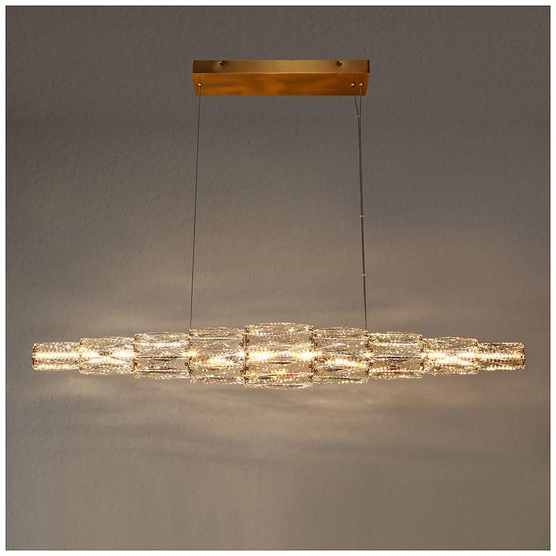Image 2 Cryptography 1-Light LED Gold Island Chandelier more views