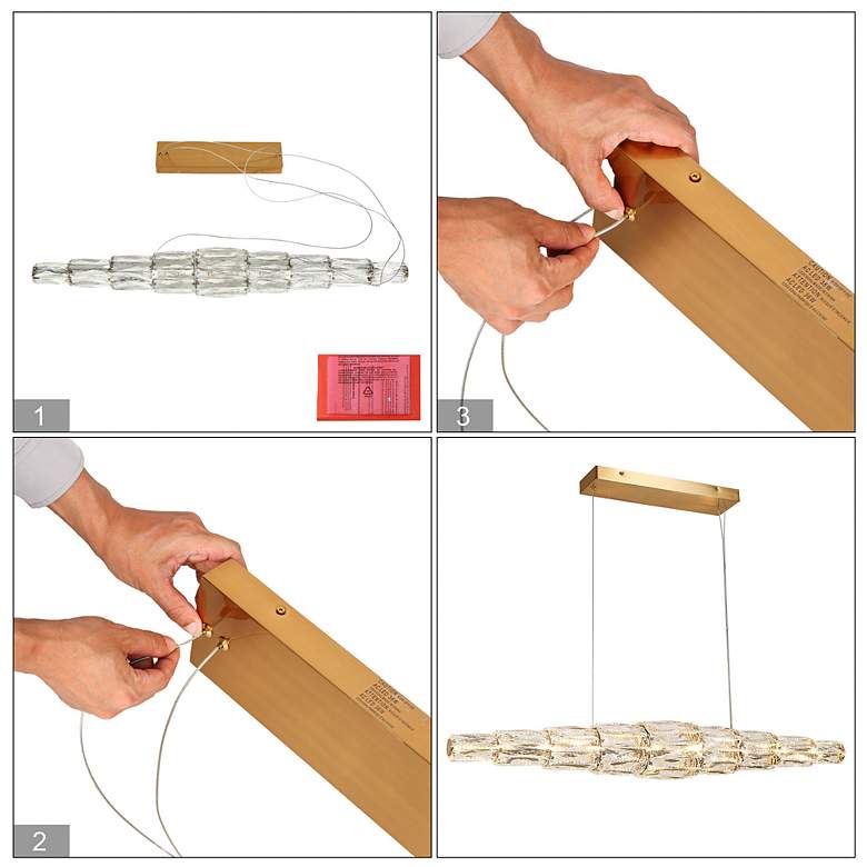 Image 7 Cryptography 1-Light LED Gold Island Chandelier more views