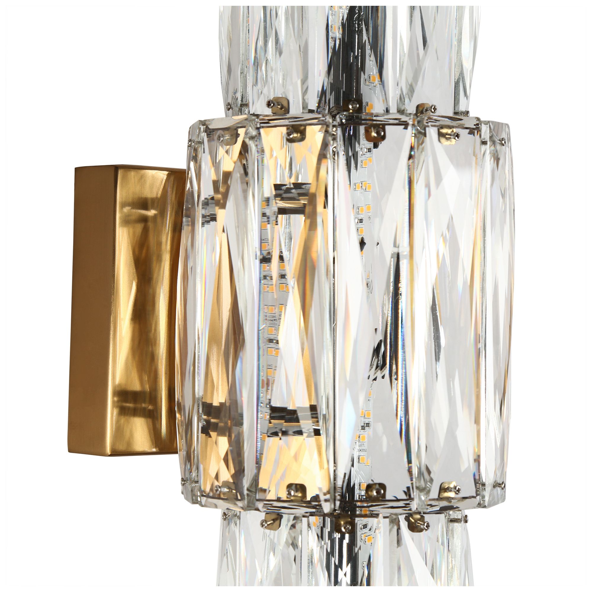 Cryptography 1-Light LED Gold Wall Sconces - Made to Order