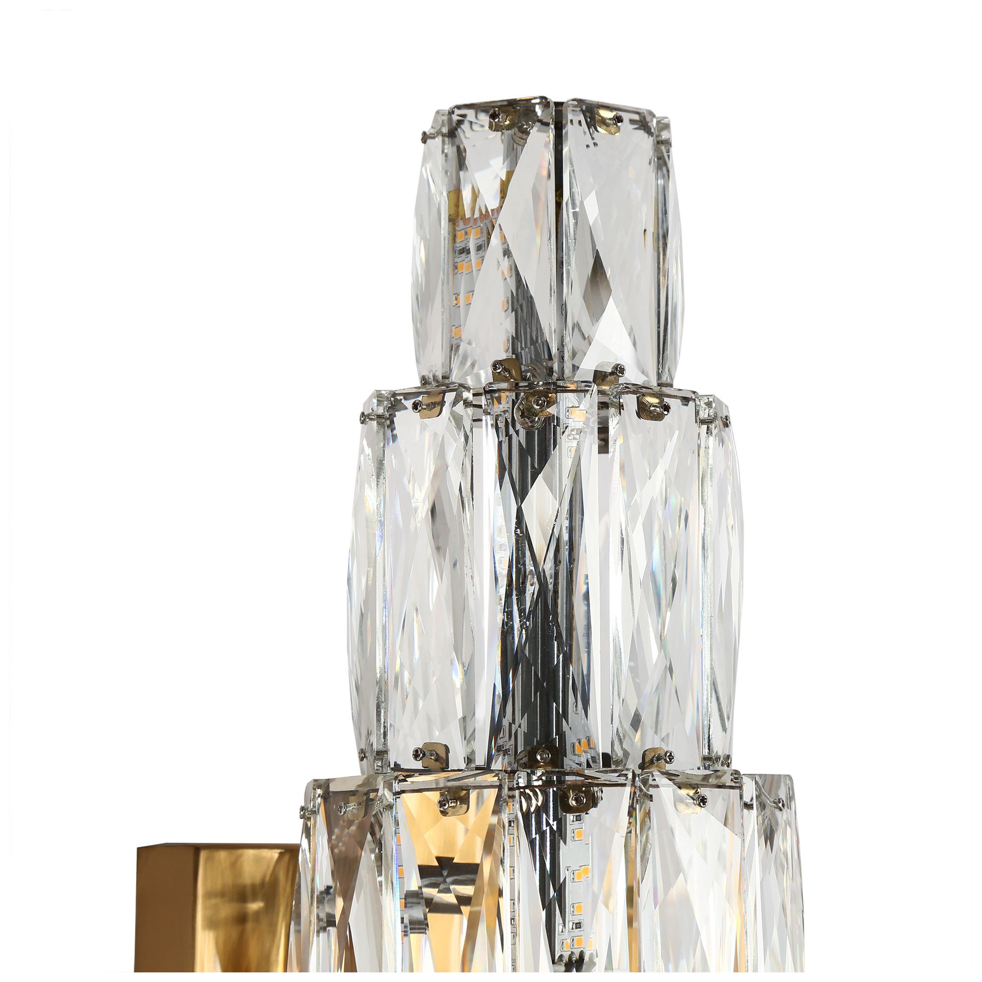 Cryptography 1-Light LED Gold Wall Sconces - Made to Order
