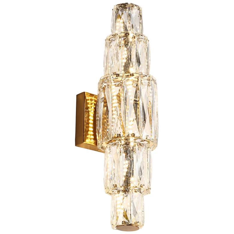 Image 1 Cryptography 1-Light LED Gold Wall Sconces