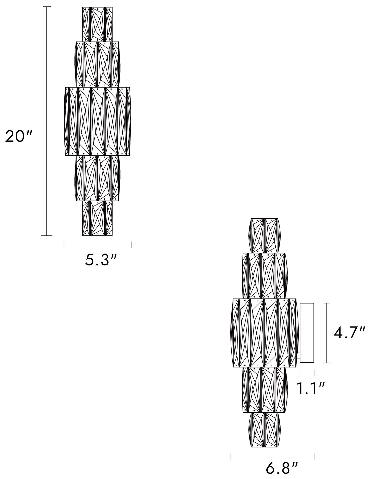 Image 3 Cryptography 1-Light LED Gold Wall Sconces more views