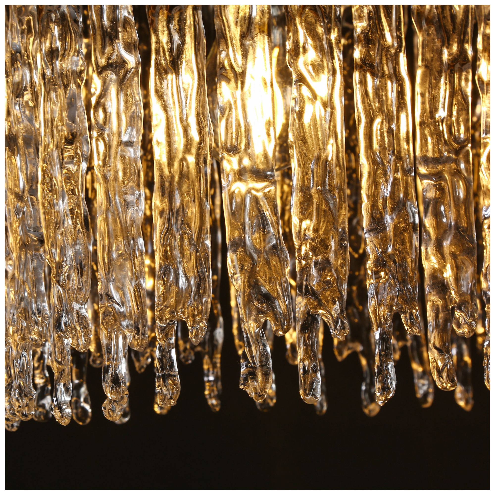Crysdroa 5-Light Gold Glass Island Chandelier - Made to Order