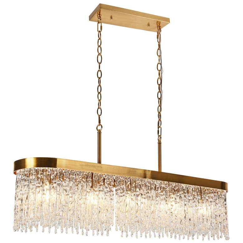 Image 1 Crysdroa 5-Light Gold Glass Island Chandelier