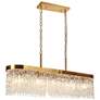 1_Crysdroa 5-Light Gold Glass Island Chandelier