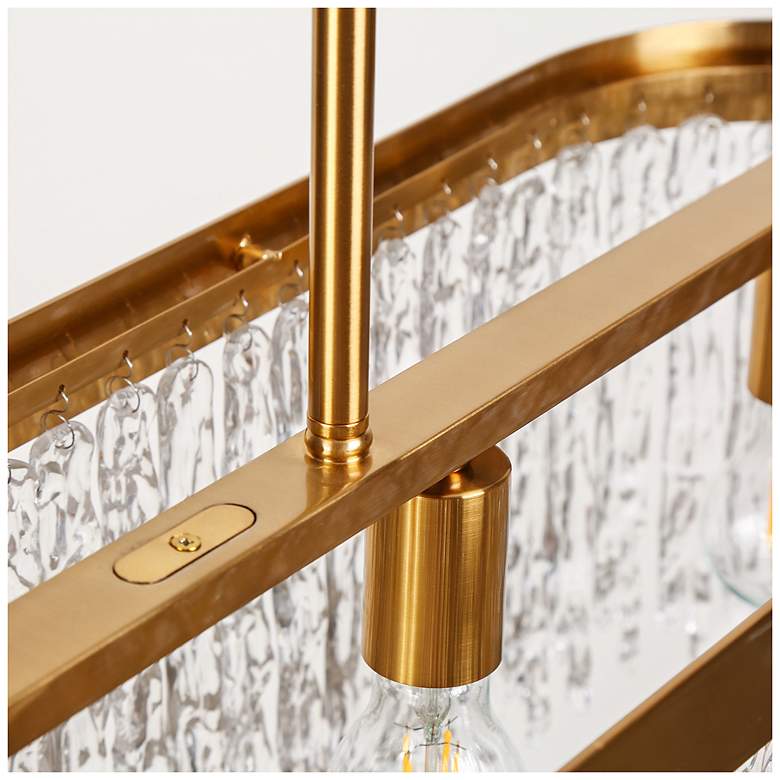 Image 3 Crysdroa 5-Light Gold Glass Island Chandelier more views