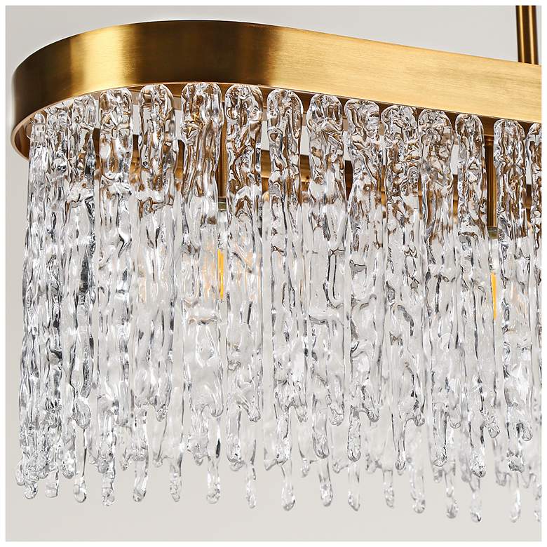 Image 4 Crysdroa 5-Light Gold Glass Island Chandelier more views