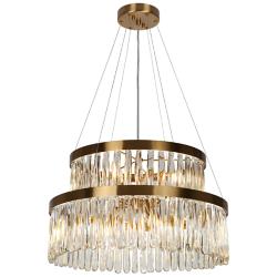 Crysdroa 6-Light Gold 2-Tier Glass Chandelier
