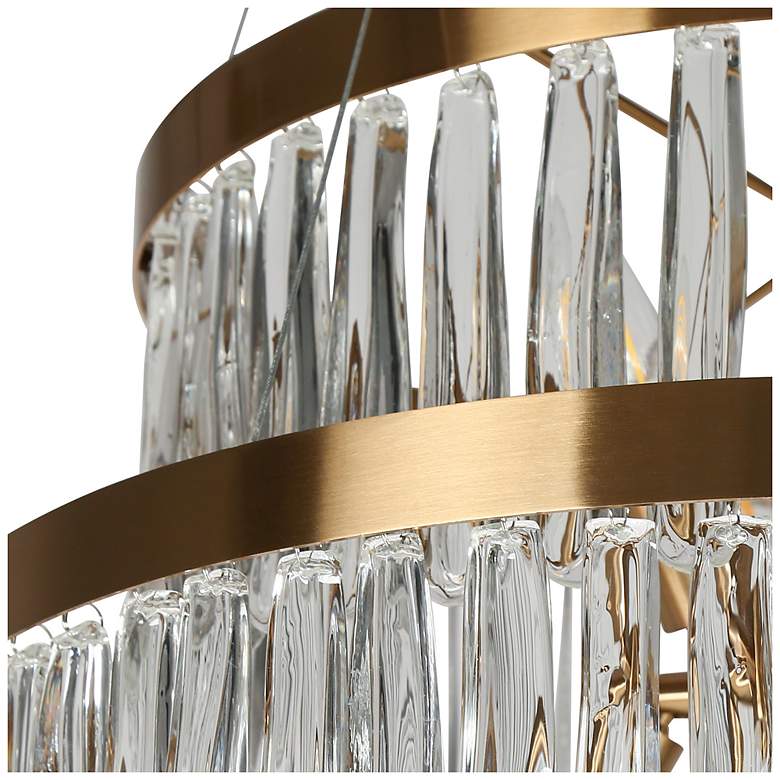 Image 2 Crysdroa 6-Light Gold 2-Tier Glass Chandelier more views