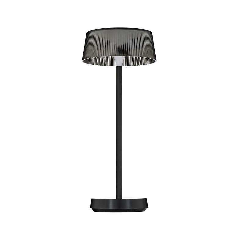 Image 2 Crystal 14.38"H x 6"W 1-Light Rechargeable Table Lamp in Black more views