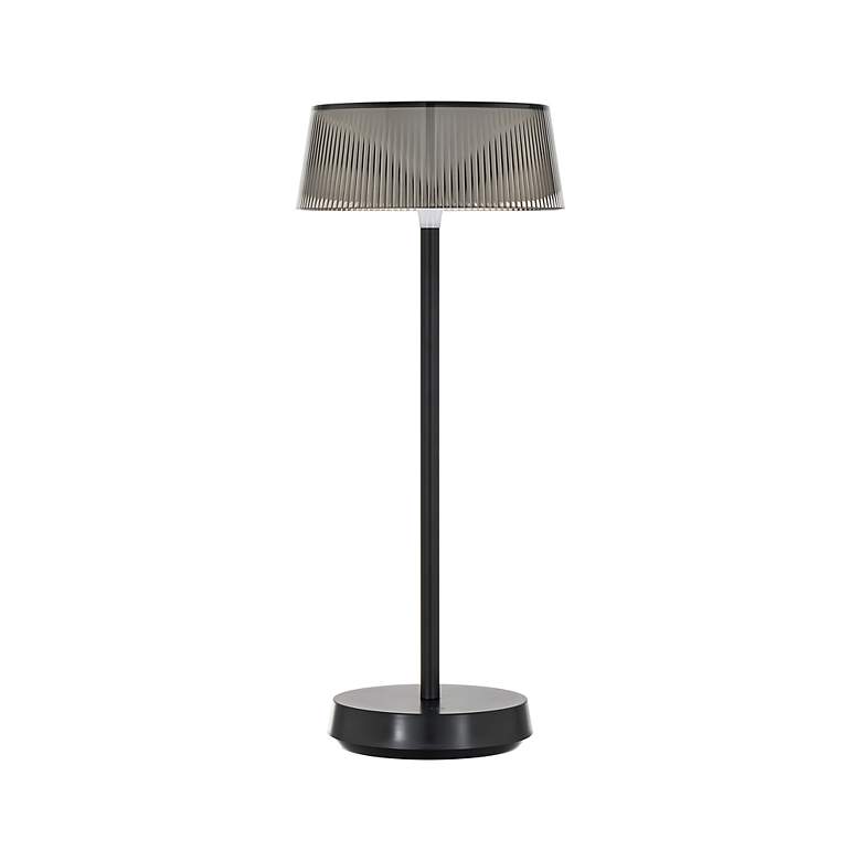 Image 3 Crystal 14.38"H x 6"W 1-Light Rechargeable Table Lamp in Black more views