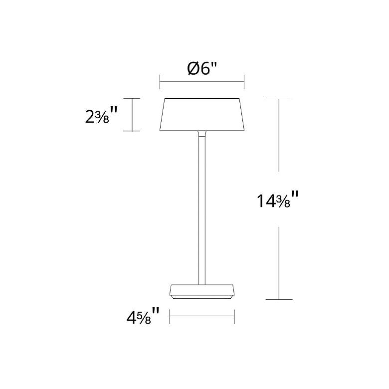 Image 4 Crystal 14.38"H x 6"W 1-Light Rechargeable Table Lamp in Black more views