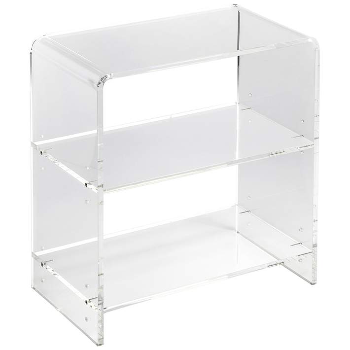 Crystal 22 Wide Clear Acrylic 2-Shelf Bookcase