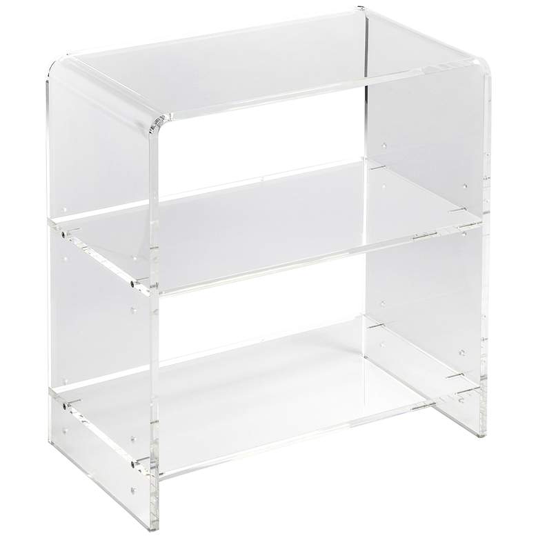 Image 1 Crystal 22 inch Wide Clear Acrylic 2-Shelf Bookcase
