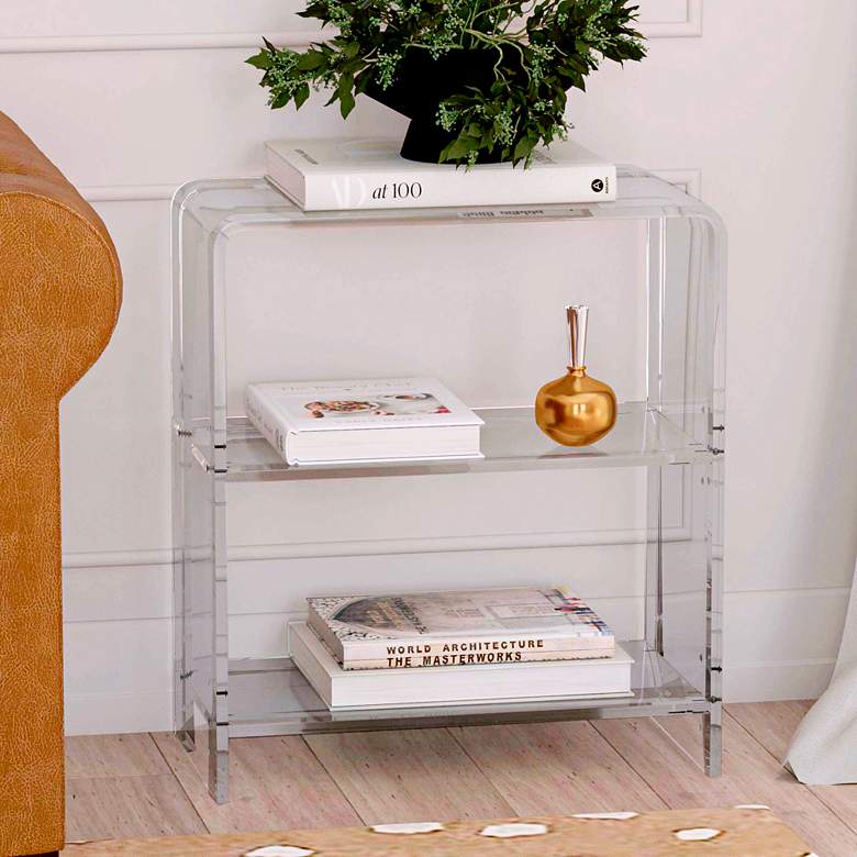 Image 1 Crystal 22" Wide Clear Acrylic 2-Shelf Bookcase