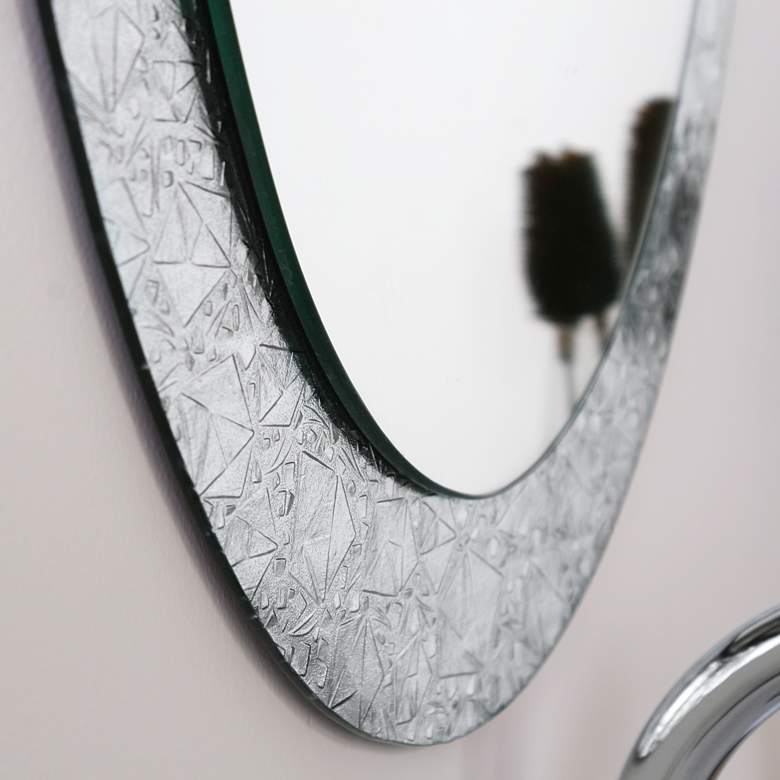 Image 2 Crystal 23 1/2" x 31 1/2" Oval Frameless Wall Mirror more views