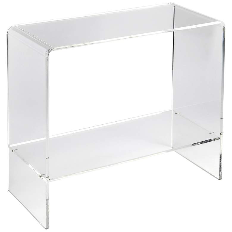 Image 1 Crystal 32" Wide Clear Acrylic 1-Shelf Modern Console Table