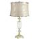 Crystal and Brass Table Lamp with Cream and Gold Drum Shade
