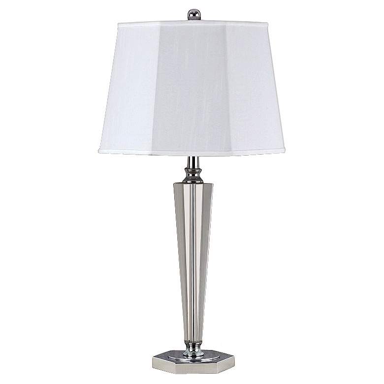 Image 1 Crystal and Metal Tapered Column Table Lamp