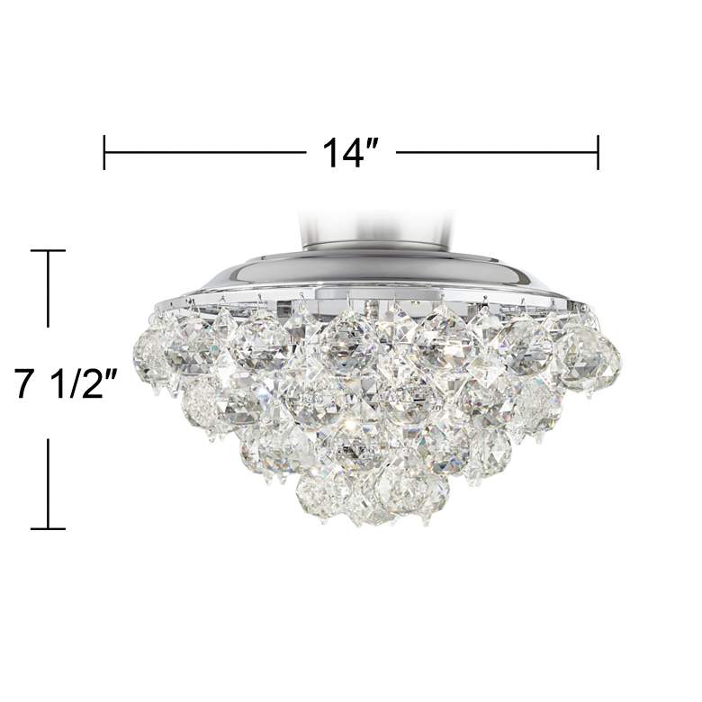 Image 2 Crystal Ball Chrome Universal Ceiling Fan LED Light Kit more views
