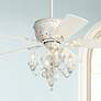 Crystal Bead Antique-White Candelabra Ceiling Fan Light Kit