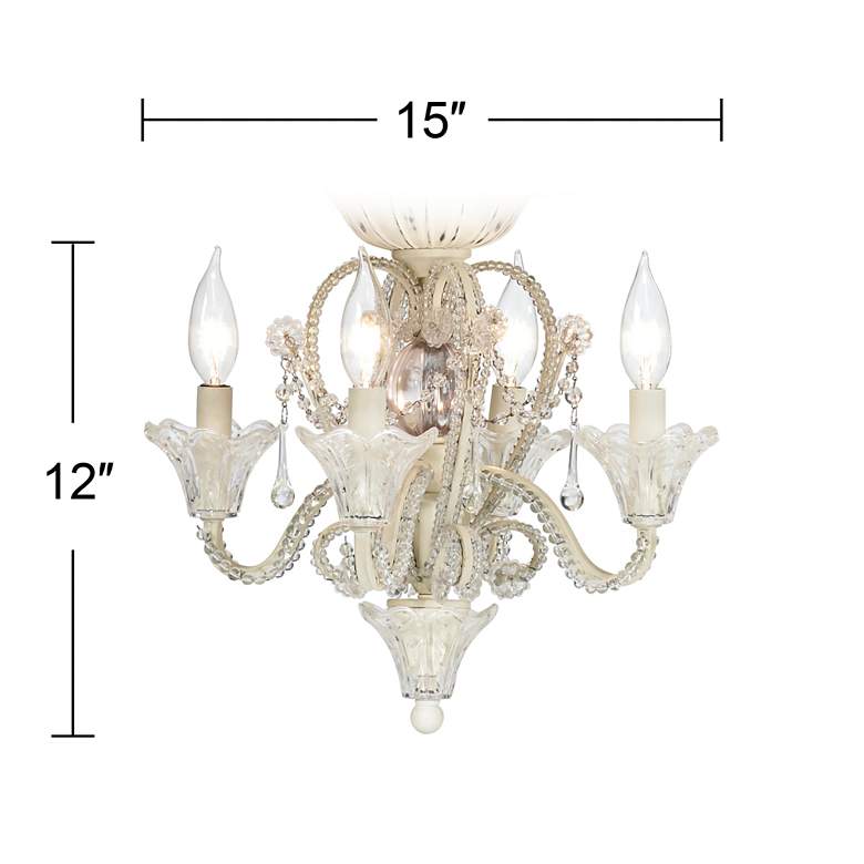 Image 5 Crystal Beaded Off-White 4-Light LED Light Kit more views